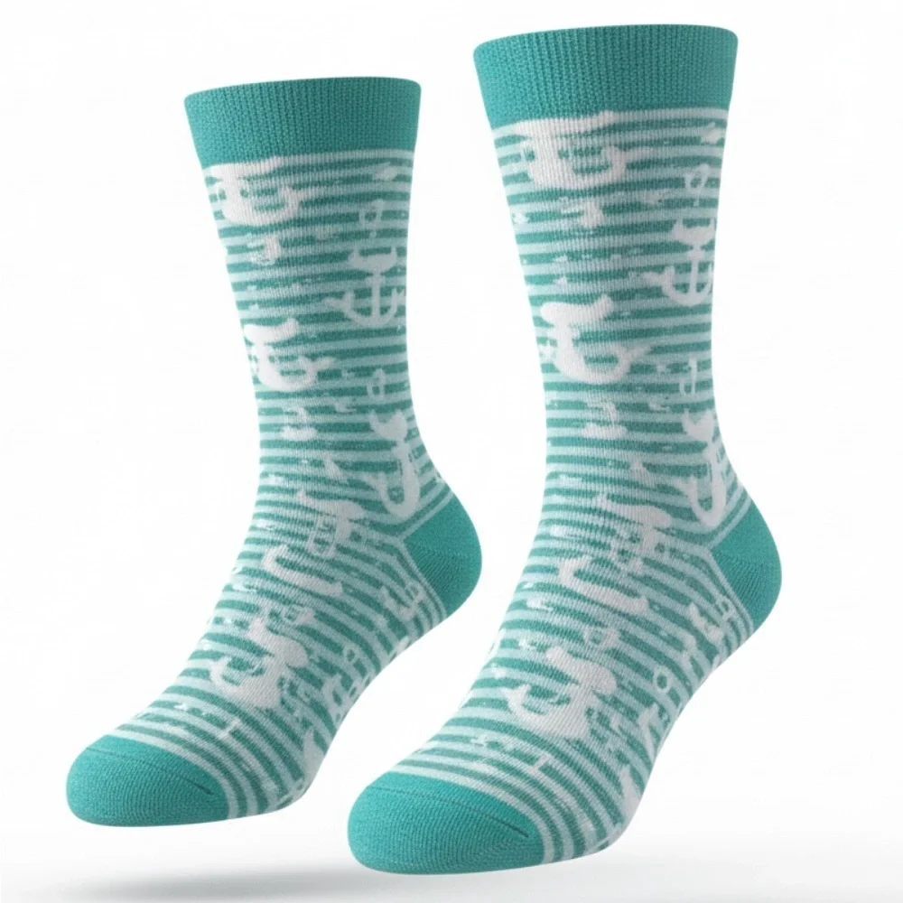NWT- BELLAS MOMMY & LIL’ SWEETHEART Aqua Striped MERMAID Socks 2 PAIRS